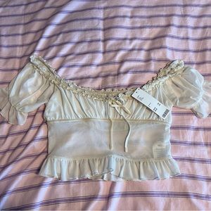 NWT Urban Outfitters White Frill Top